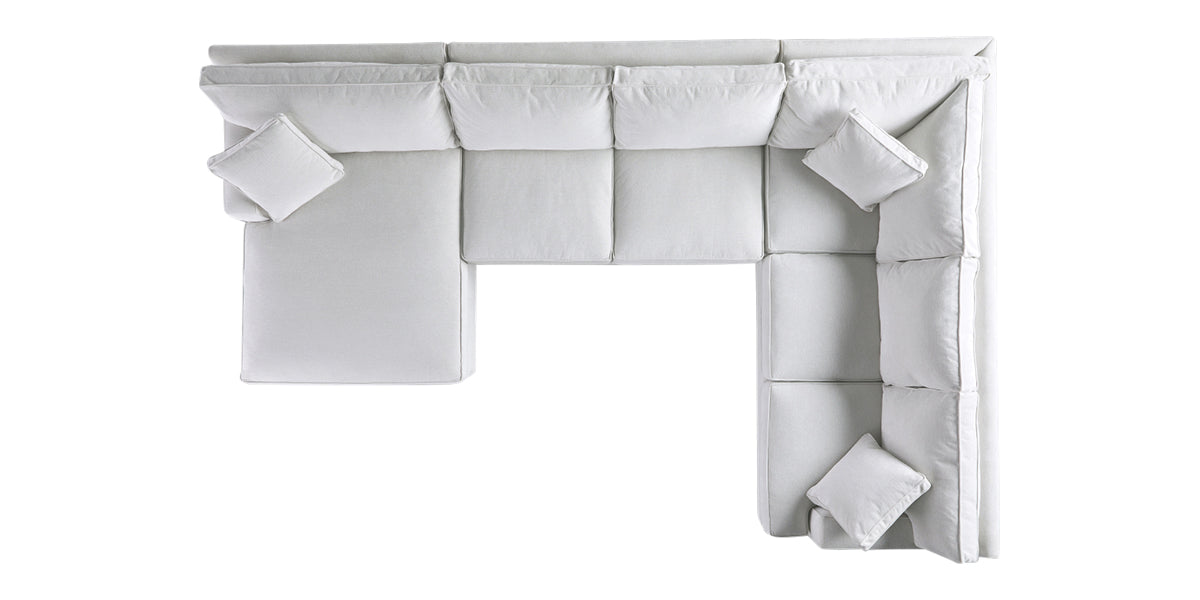 Vertual Fabric Snow | Camden 3-Piece Large Chaise Sectional | Valley Ridge Furniture