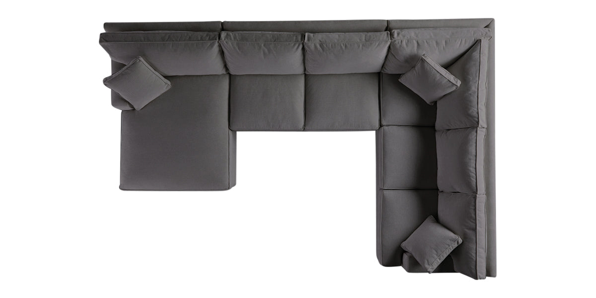 Vertual Fabric Steel | Camden 3-Piece Large Chaise Sectional | Valley Ridge Furniture