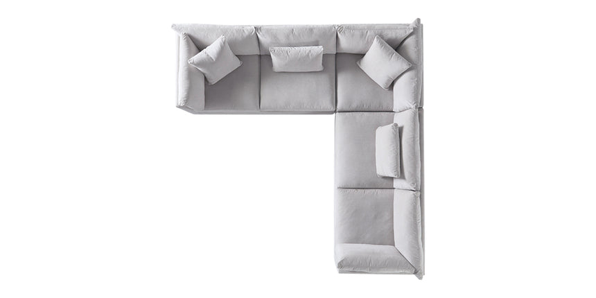 Vertual Fabric Snow | Camden Axel 3-Piece Sectional | Valley Ridge Furniture