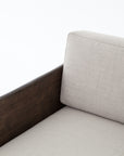 Bennett Moon Fabric & Dark Alder with Antique Bronze Iron | Woodrow Armchair | Valley Ridge Furniture