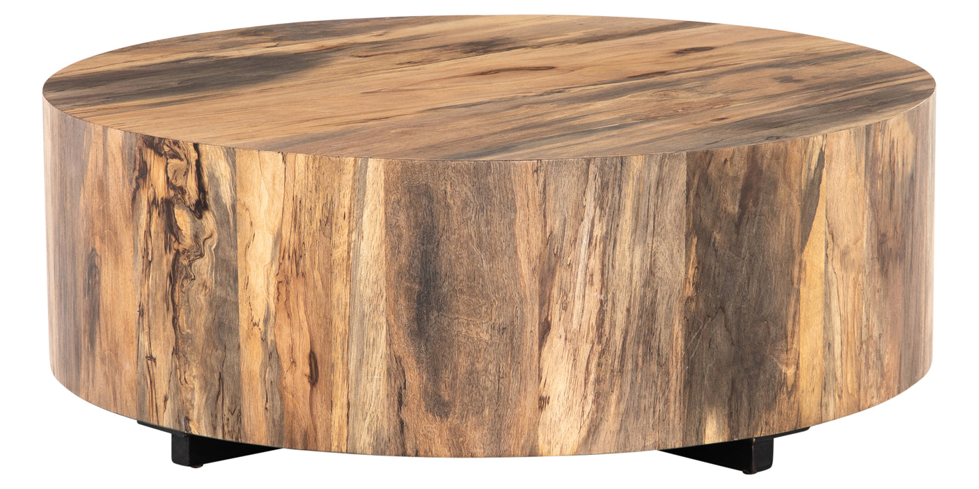 Spalted Primavera with Iron | Hudson Round Coffee Table | Valley Ridge Furniture