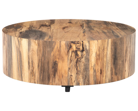 Spalted Primavera with Iron | Hudson Round Coffee Table | Valley Ridge Furniture