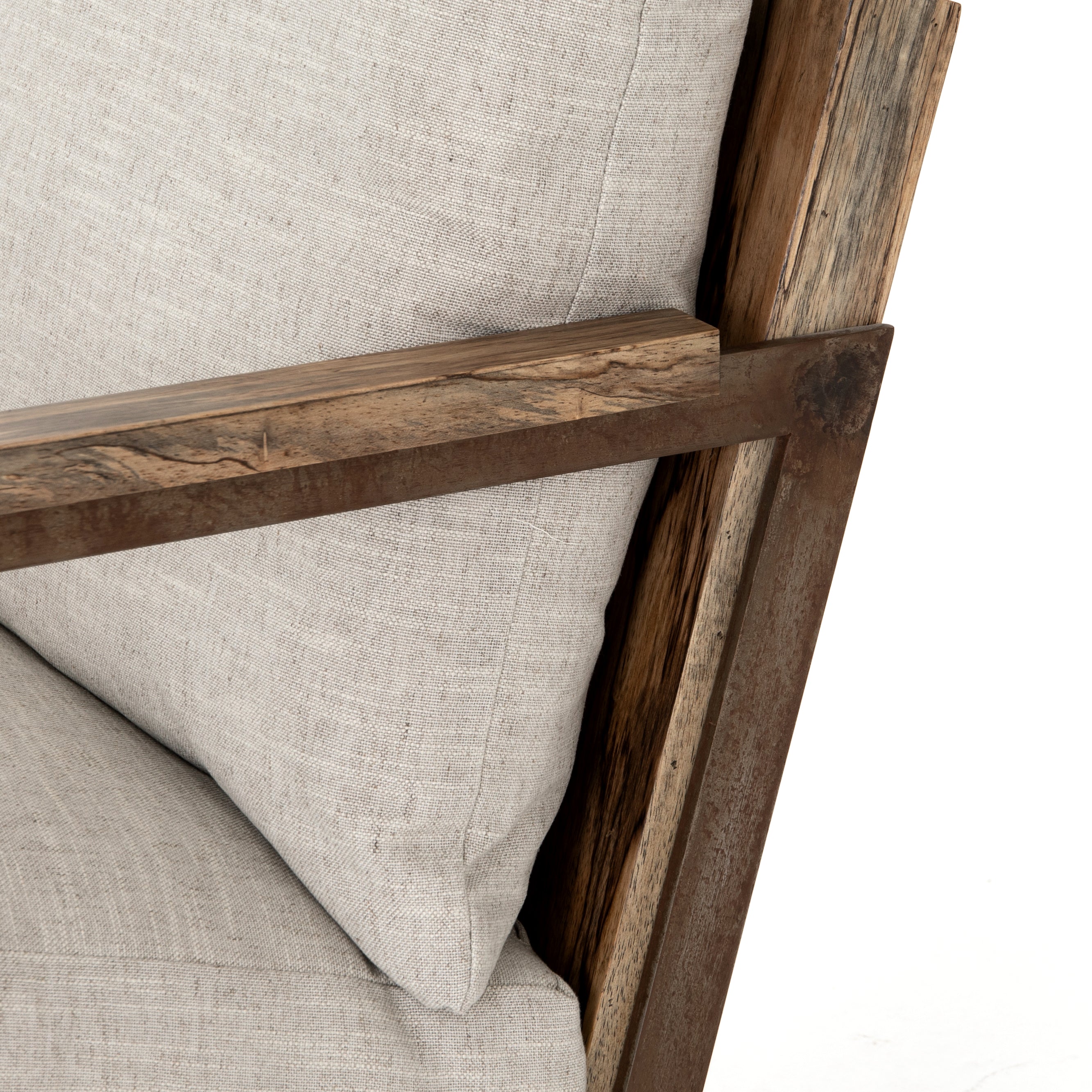 Valley Nimbus Fabric & Spalted Primavera with Oxidized Iron | Zoey Chair | Valley Ridge Furniture