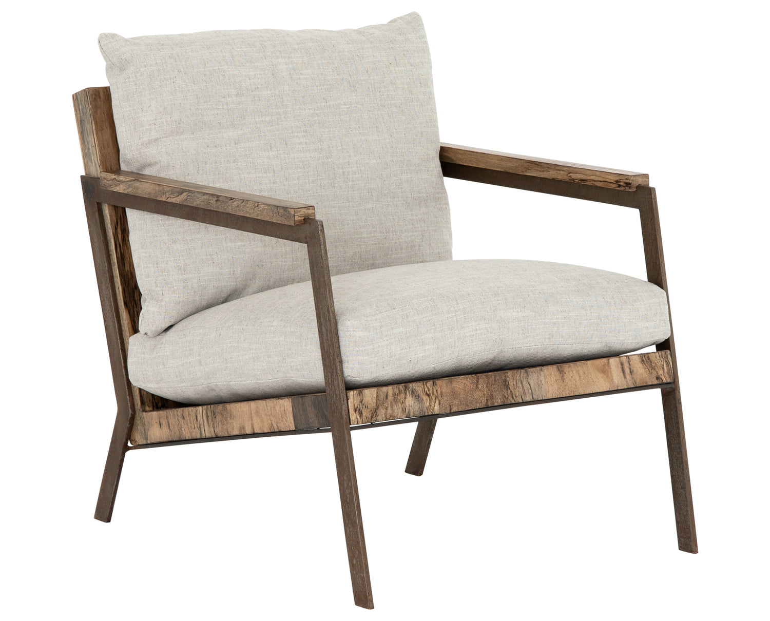 Valley Nimbus Fabric & Spalted Primavera with Oxidized Iron | Zoey Chair | Valley Ridge Furniture