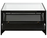 Black Iron with Tempered Glass | Shadow Box Coffee Table | Valley Ridge Furniture