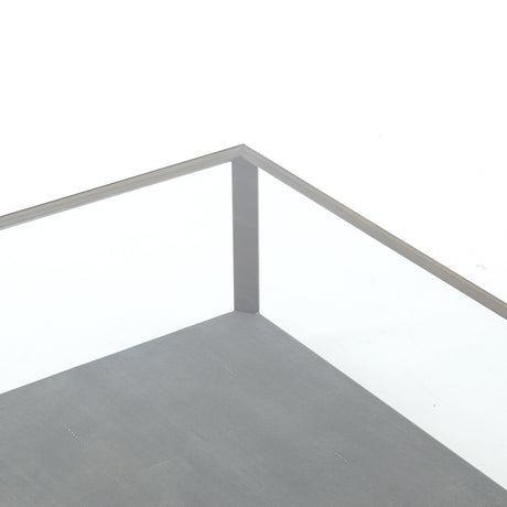 Grey Shagreen & Antique Brass | Shagreen Shadow Box Coffee Table | Valley Ridge Furniture