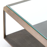 Grey Shagreen & Antique Brass | Shagreen Shadow Box Coffee Table | Valley Ridge Furniture