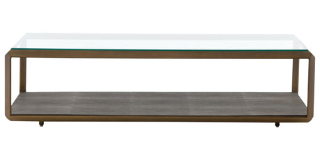 Grey Shagreen & Antique Brass | Shagreen Shadow Box Coffee Table | Valley Ridge Furniture