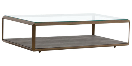 Grey Shagreen & Antique Brass | Shagreen Shadow Box Coffee Table | Valley Ridge Furniture