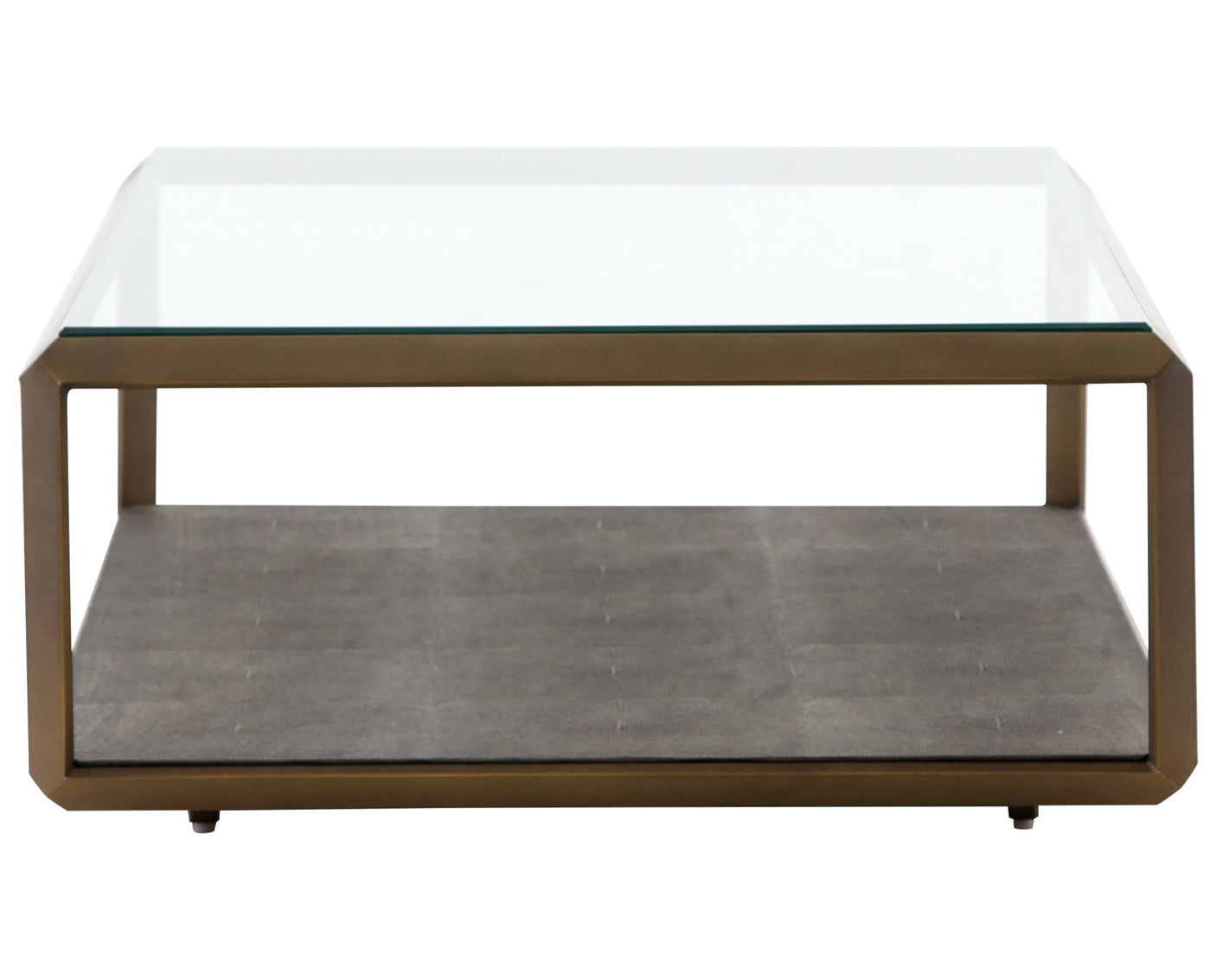 Grey Shagreen & Antique Brass | Shagreen Shadow Box Coffee Table | Valley Ridge Furniture