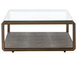 Grey Shagreen & Antique Brass | Shagreen Shadow Box Coffee Table | Valley Ridge Furniture