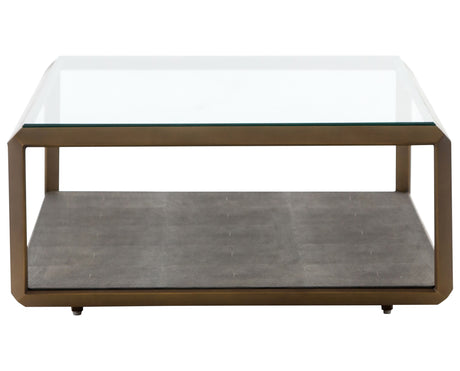 Grey Shagreen & Antique Brass | Shagreen Shadow Box Coffee Table | Valley Ridge Furniture