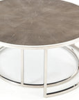 Brown Shagreen & Stainless Steel | Shagreen Nesting Coffee Table | Valley Ridge Furniture