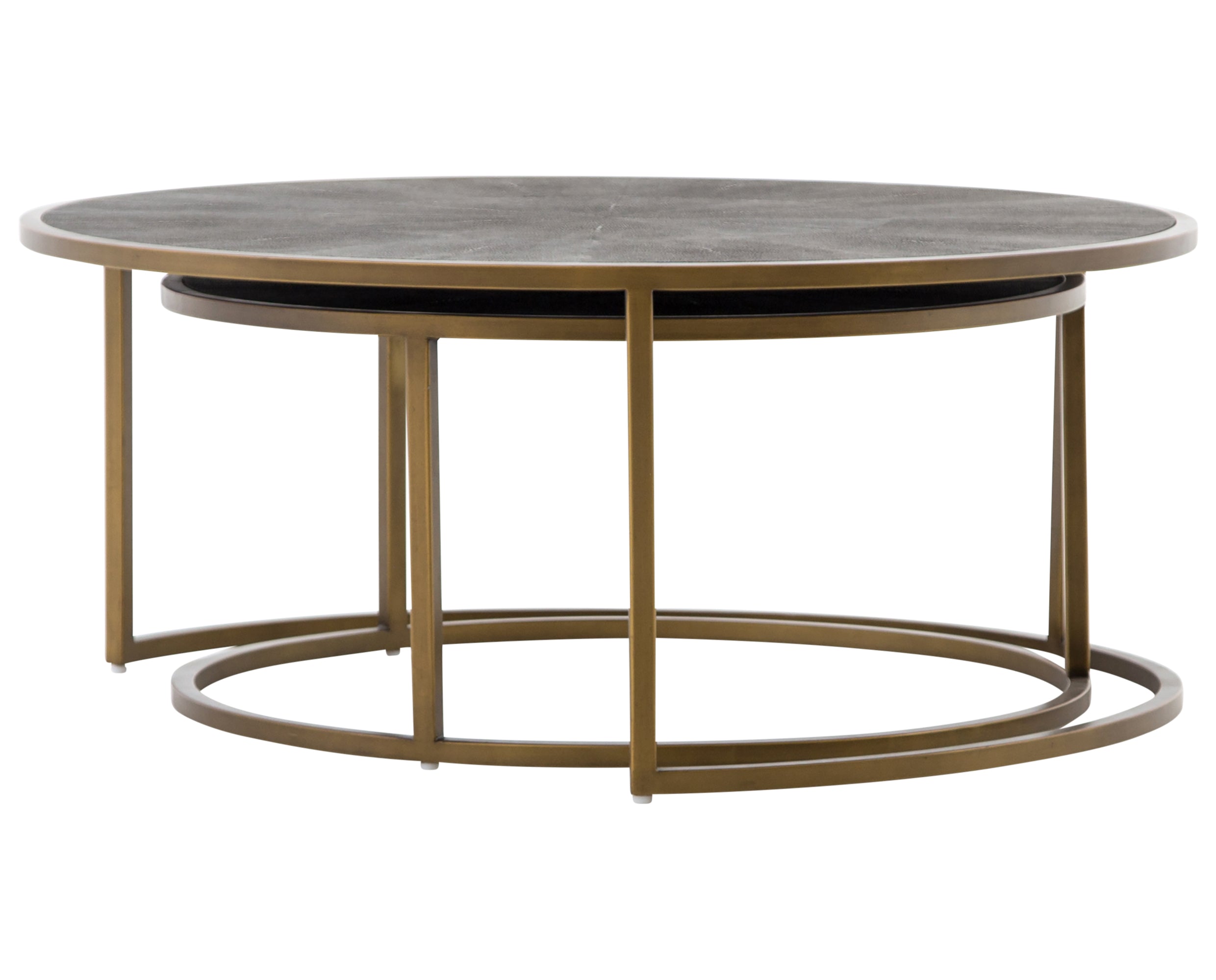 Grey Shagreen & Antique Brass | Shagreen Nesting Coffee Table | Valley Ridge Furniture