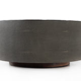 Natural Peroba & Charcoal Shagreen with Rust Acacia | Crosby Round Coffee Table | Valley Ridge Furniture