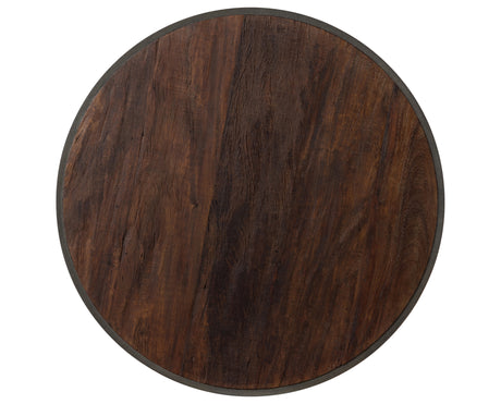 Natural Peroba & Charcoal Shagreen with Rust Acacia | Crosby Round Coffee Table | Valley Ridge Furniture