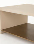 Parchment White Concrete with Antique Brass | Hugo Coffee Table | Valley Ridge Furniture
