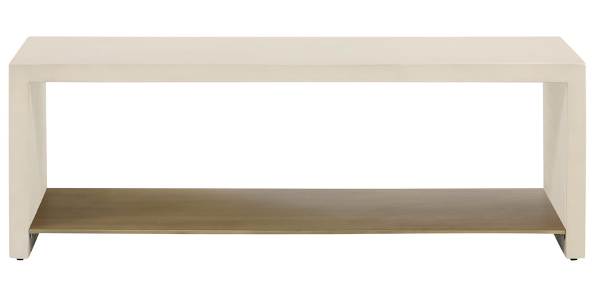 Parchment White Concrete with Antique Brass | Hugo Coffee Table | Valley Ridge Furniture