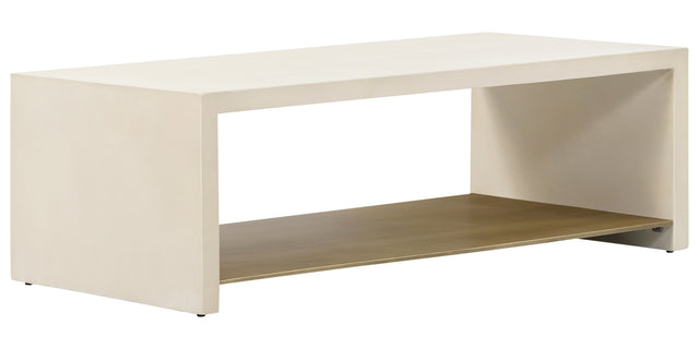 Parchment White Concrete with Antique Brass | Hugo Coffee Table | Valley Ridge Furniture
