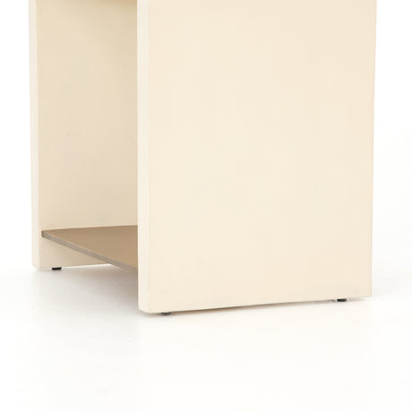 Parchment White Concrete with Antique Brass | Hugo End Table | Valley Ridge Furniture