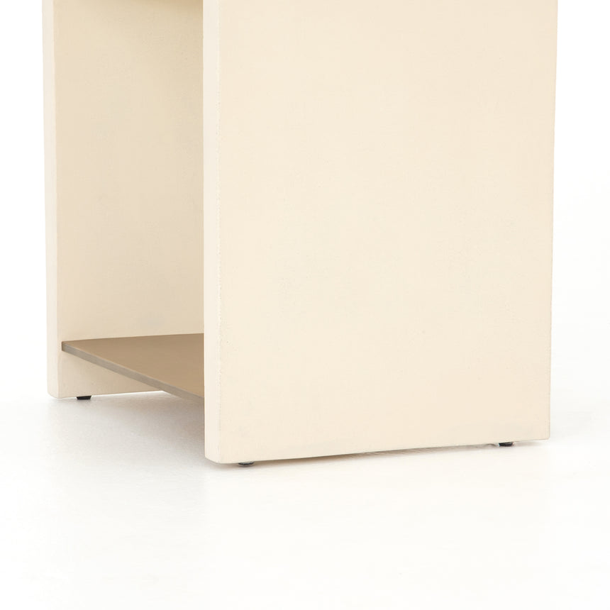 Parchment White Concrete with Antique Brass | Hugo End Table | Valley Ridge Furniture