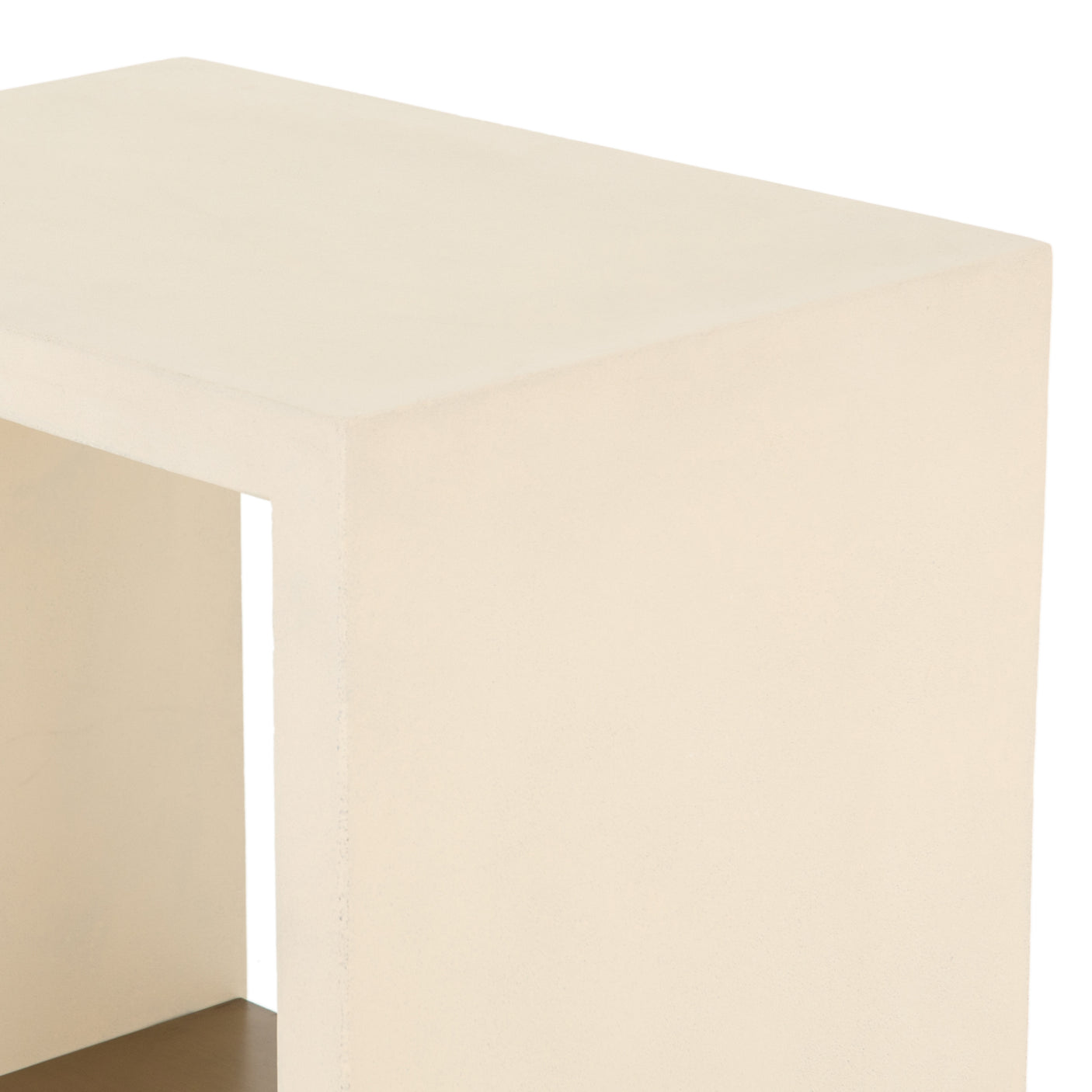 Parchment White Concrete with Antique Brass | Hugo End Table | Valley Ridge Furniture