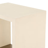 Parchment White Concrete with Antique Brass | Hugo End Table | Valley Ridge Furniture