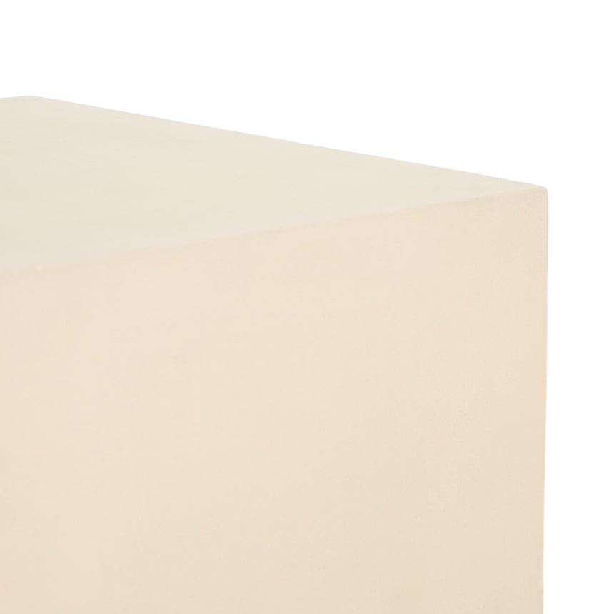 Parchment White Concrete with Antique Brass | Hugo End Table | Valley Ridge Furniture