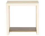 Parchment White Concrete with Antique Brass | Hugo End Table | Valley Ridge Furniture