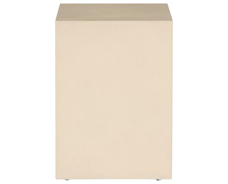 Parchment White Concrete with Antique Brass | Hugo End Table | Valley Ridge Furniture