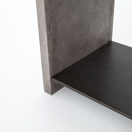 Dark Grey Concrete with Antique Black Metal | Hugo End Table | Valley Ridge Furniture