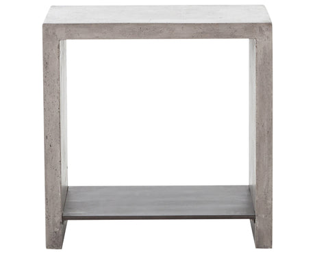 Dark Grey Concrete with Antique Black Metal | Hugo End Table | Valley Ridge Furniture
