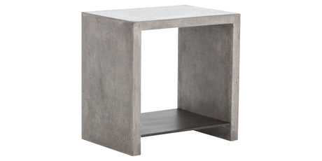 Dark Grey Concrete with Antique Black Metal | Hugo End Table | Valley Ridge Furniture