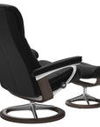 Paloma Leather Black M & Wenge Base | Stressless View Signature Recliner | Valley Ridge Furniture