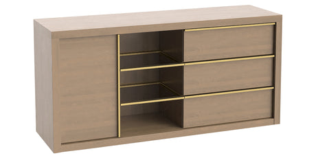 Pecan Washed & GL Metal Gold | Canadel Modern Buffet 6330 | Valley Ridge Furniture
