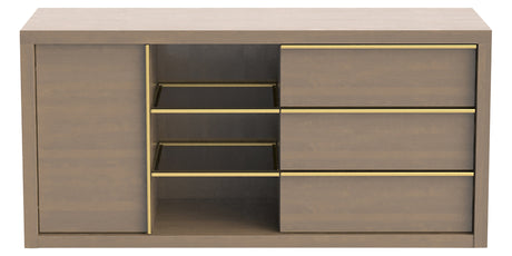 Pecan Washed & GL Metal Gold | Canadel Modern Buffet 6330 | Valley Ridge Furniture