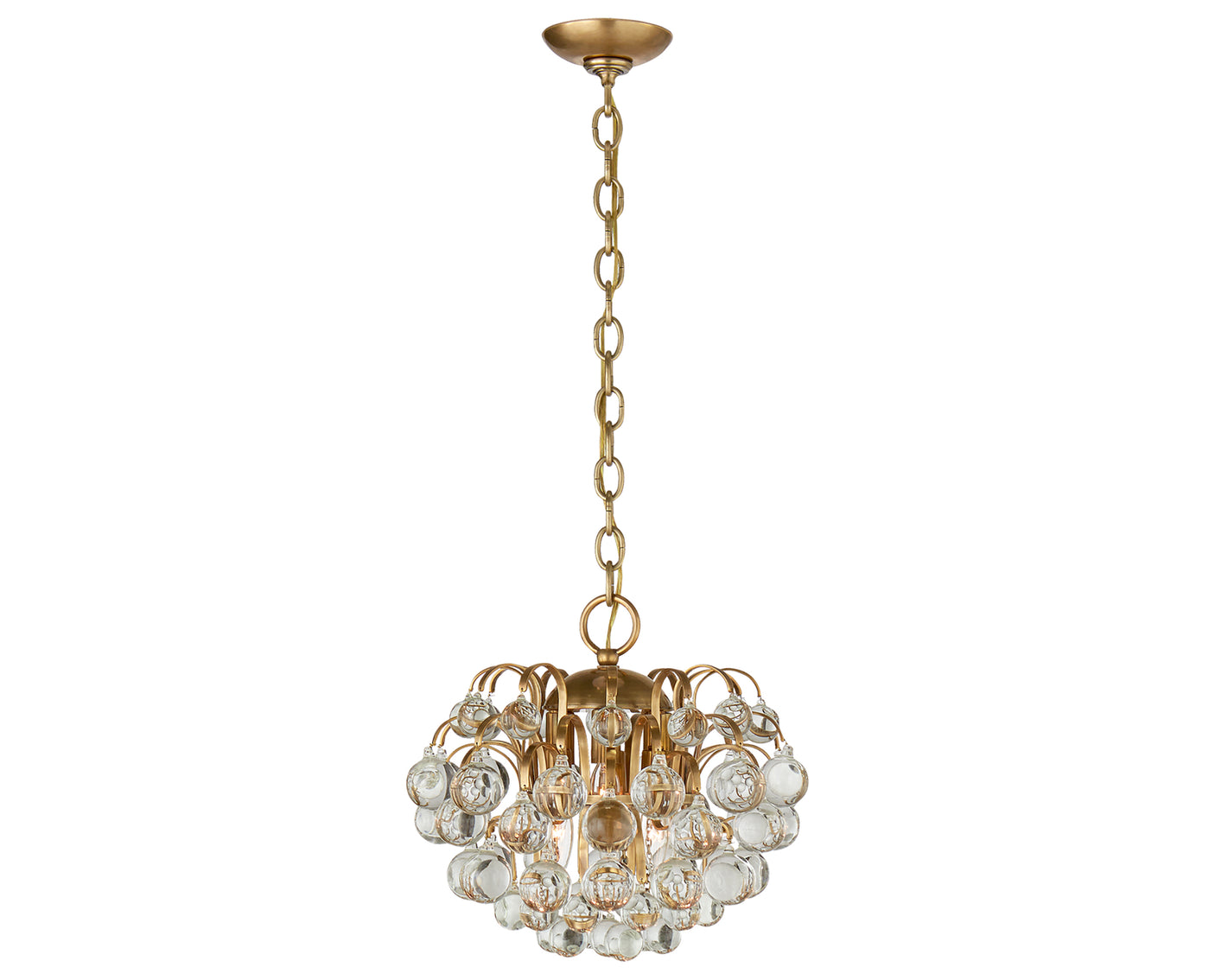 Hand-Rubbed Antique Brass & Crystal Glass | Bellvale Small Chandelier | Valley Ridge Furniture