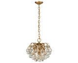 Hand-Rubbed Antique Brass & Crystal Glass | Bellvale Small Chandelier | Valley Ridge Furniture