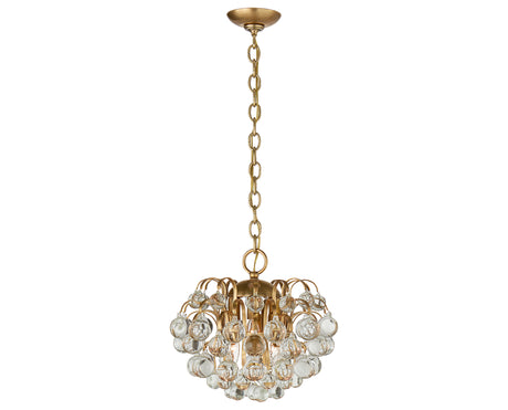 Hand-Rubbed Antique Brass & Crystal Glass | Bellvale Small Chandelier | Valley Ridge Furniture