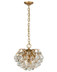Hand-Rubbed Antique Brass & Crystal Glass | Bellvale Small Chandelier | Valley Ridge Furniture