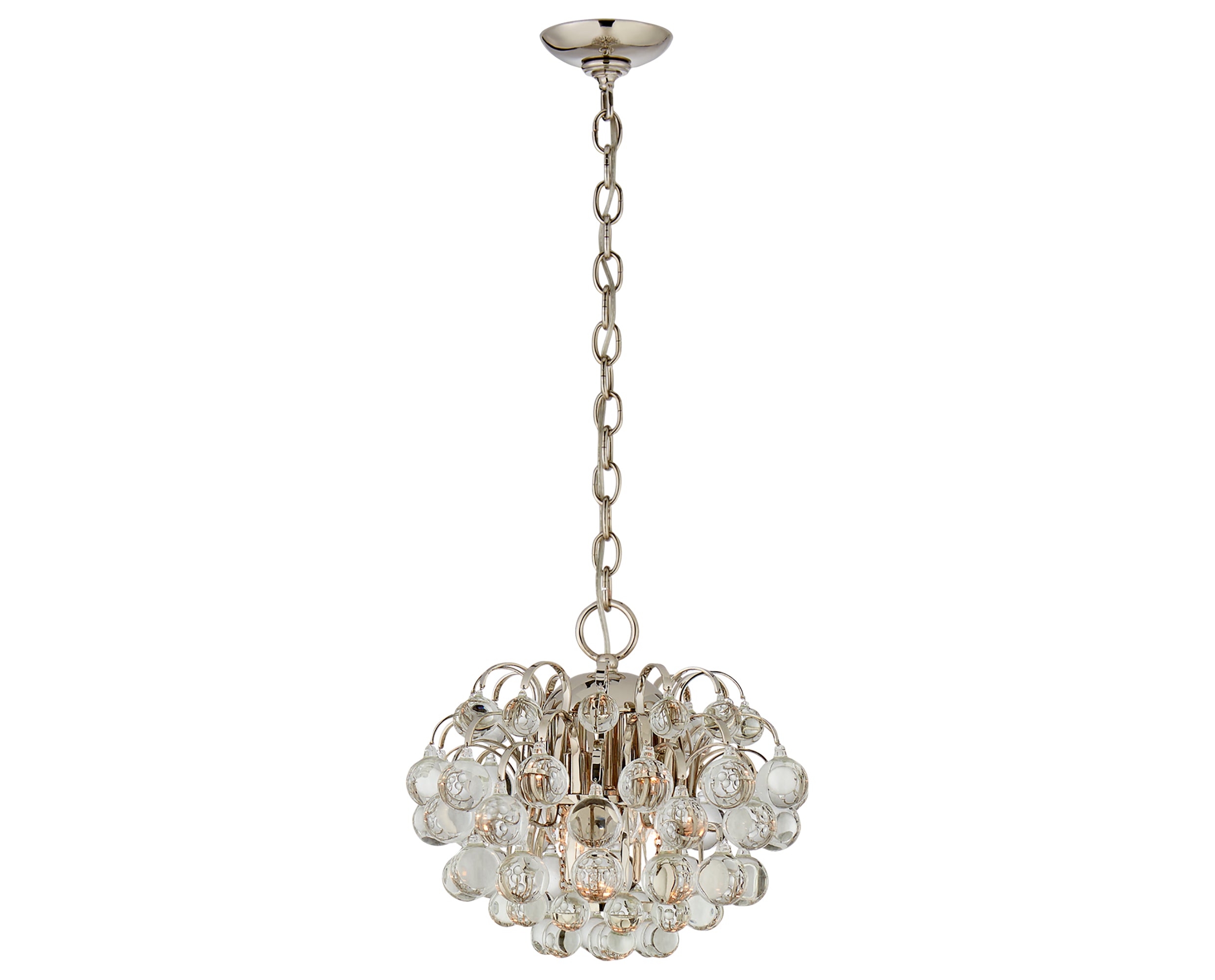 Polished Nickel &amp; Crystal Glass | Bellvale Small Chandelier | Valley Ridge Furniture