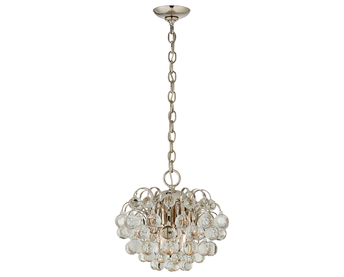 Polished Nickel & Crystal Glass | Bellvale Small Chandelier | Valley Ridge Furniture
