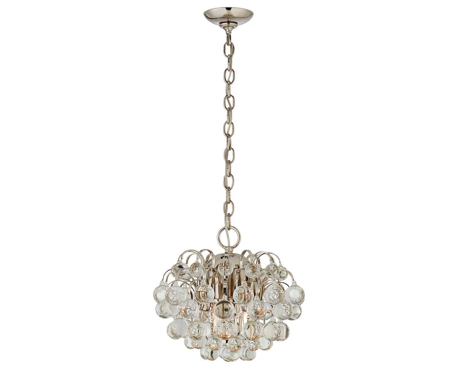 Polished Nickel & Crystal Glass | Bellvale Small Chandelier | Valley Ridge Furniture