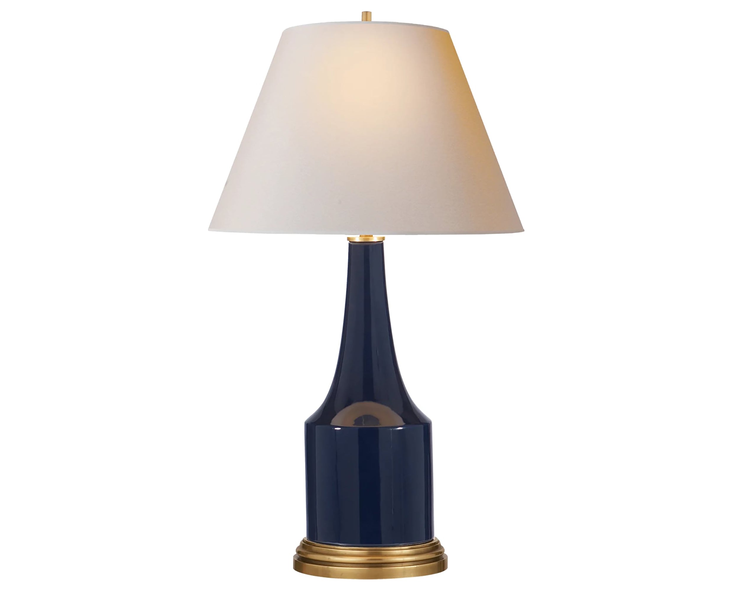 Midnight Blue Porcelain &amp; Natural Paper | Sawyer Table Lamp | Valley Ridge Furniture