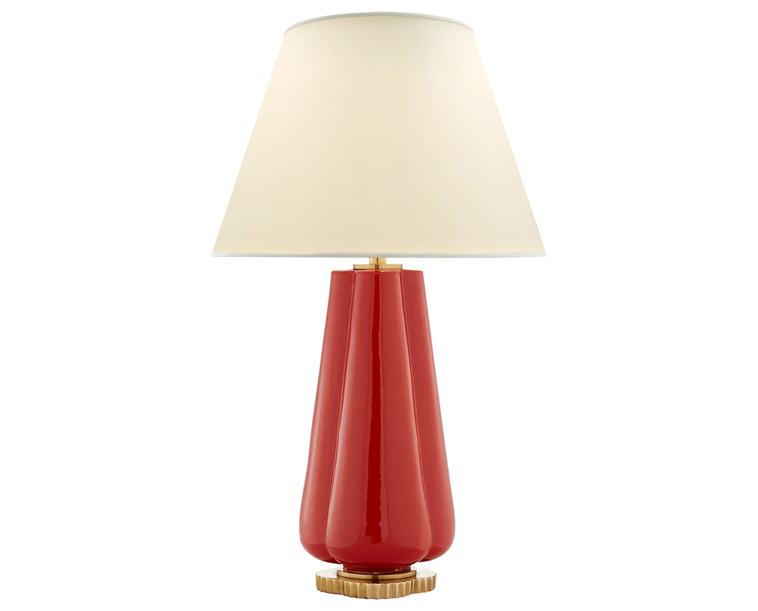 Berry Red &amp; Natural Percale | Penelope Table Lamp | Valley Ridge Furniture