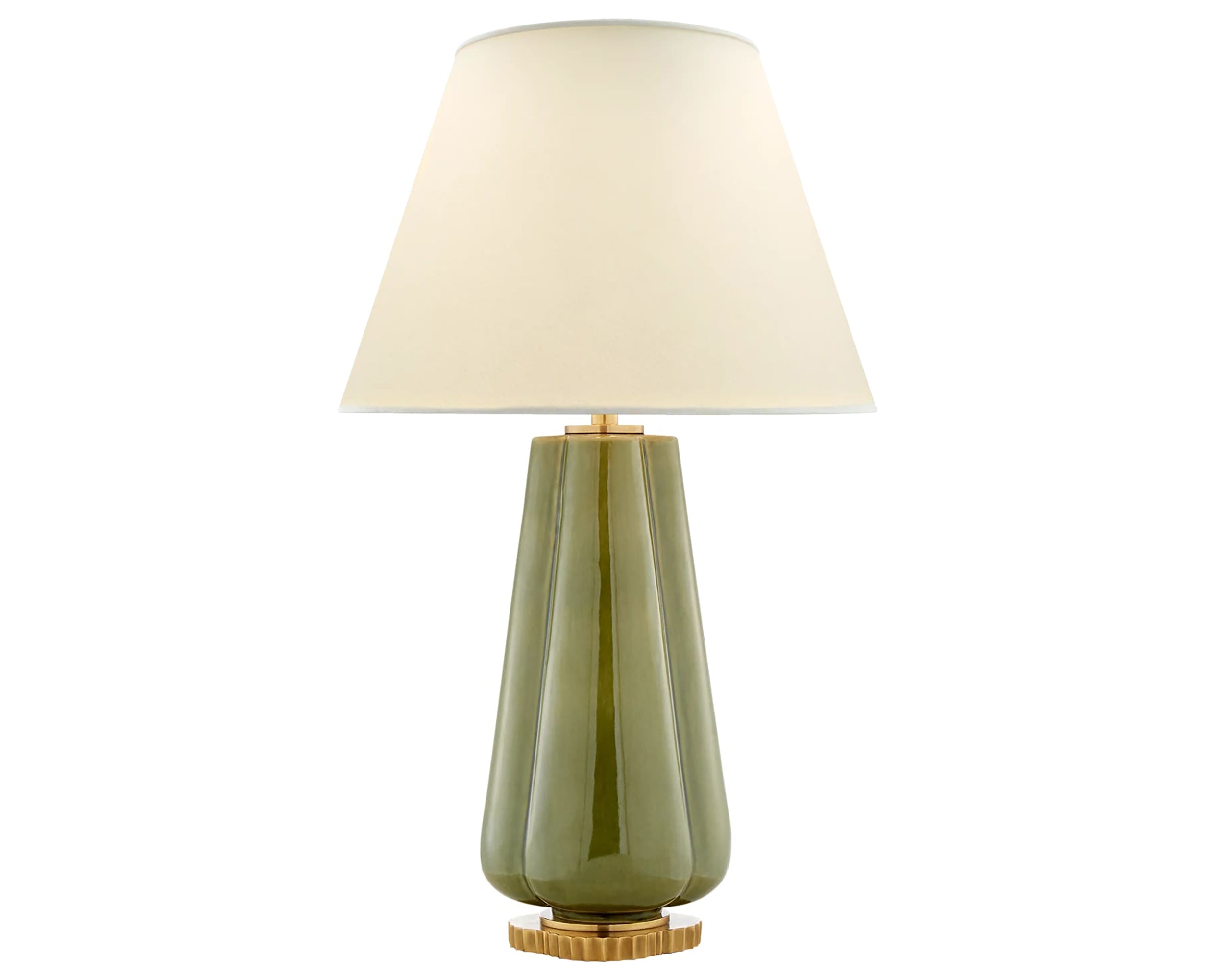 Green Porcelain &amp; Natural Percale | Penelope Table Lamp | Valley Ridge Furniture
