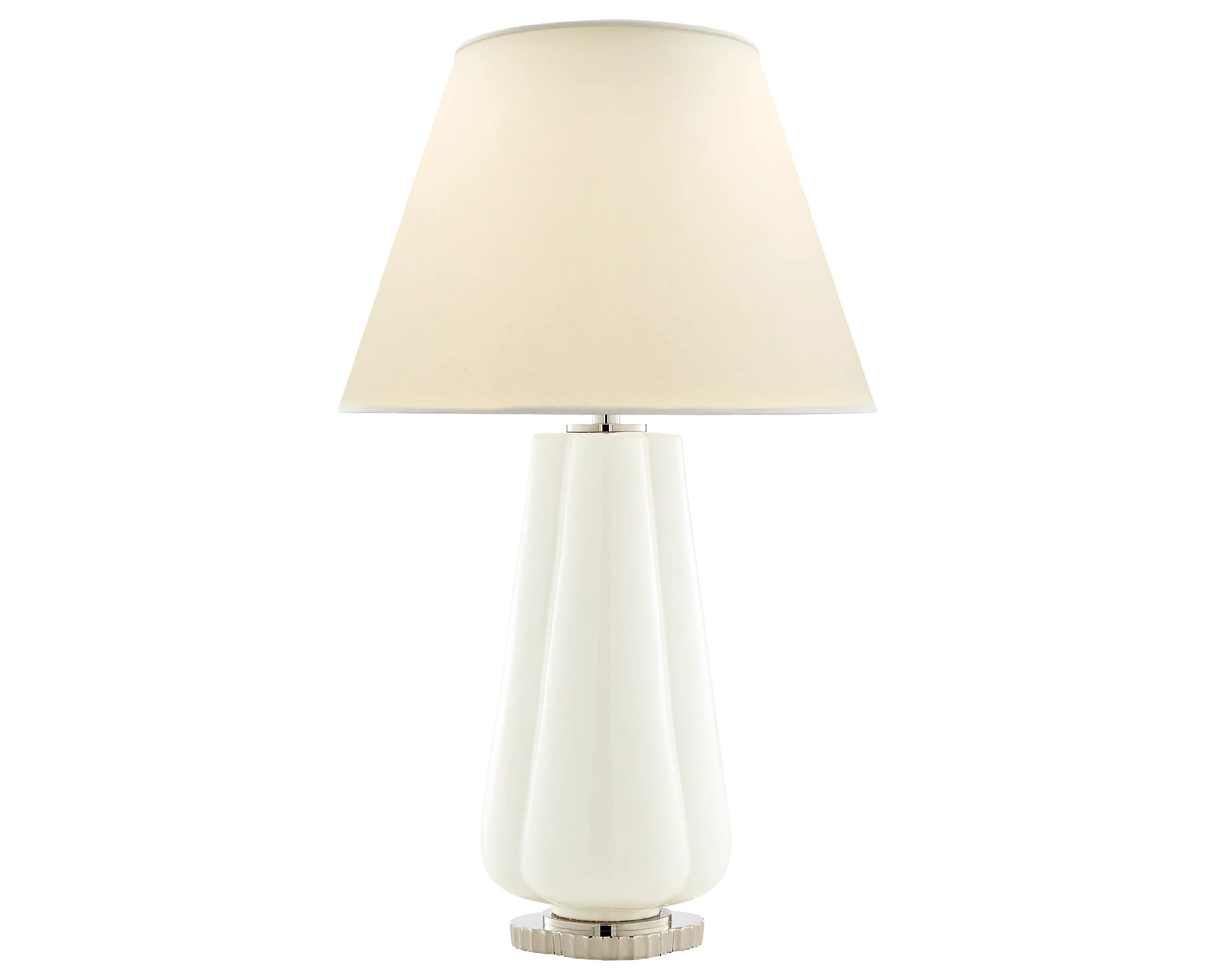 White Porcelain &amp; Natural Percale | Penelope Table Lamp | Valley Ridge Furniture