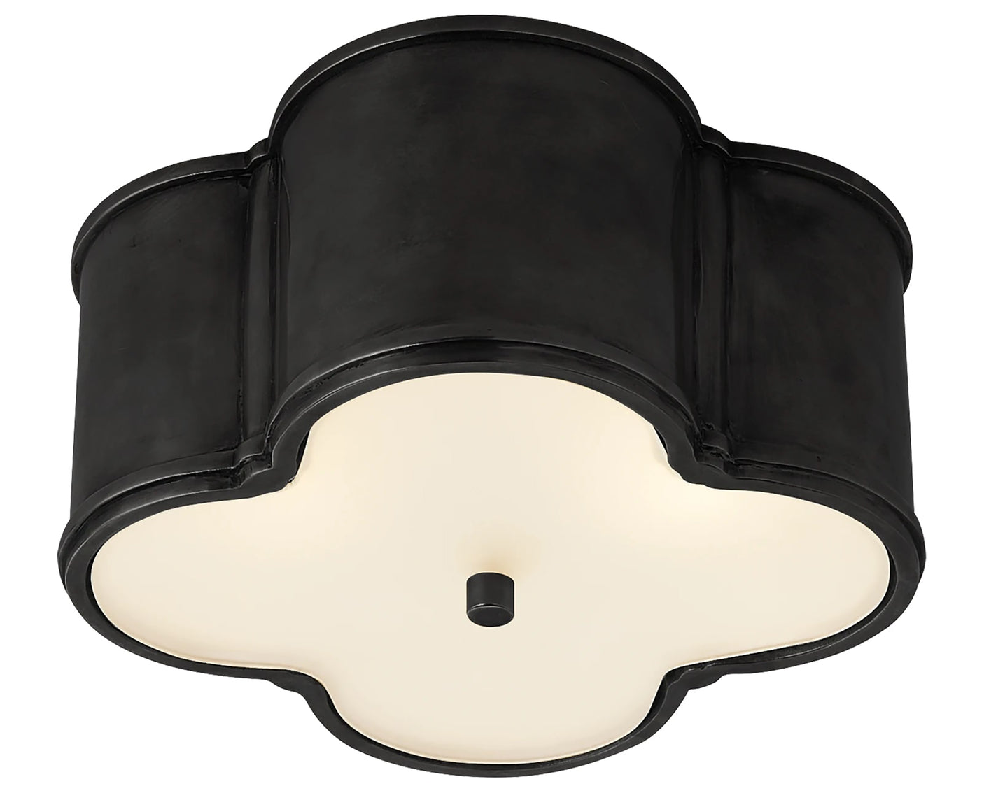 Gun Metal & Frosted Glass | Basil Small Flush Mount | Valley Ridge Furniture