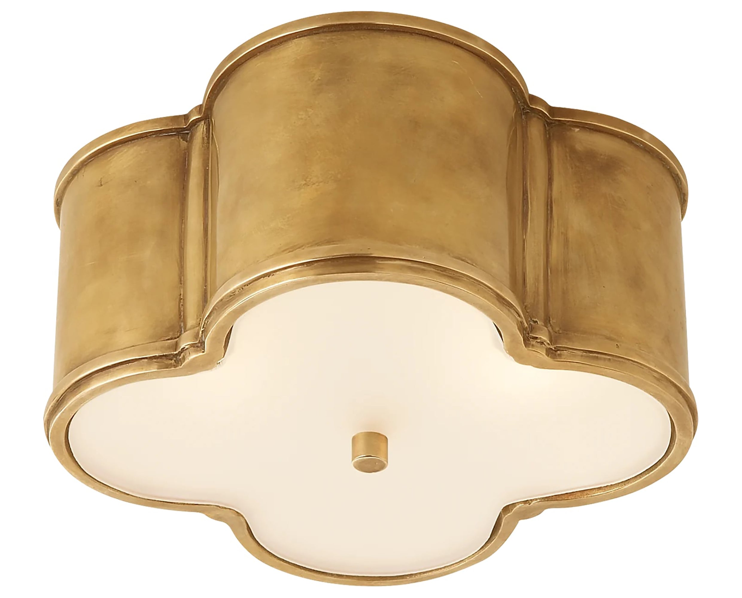 Natural Brass &amp; Frosted Glass | Basil Small Flush Mount | Valley Ridge Furniture