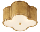 Natural Brass & Frosted Glass | Basil Small Flush Mount | Valley Ridge Furniture